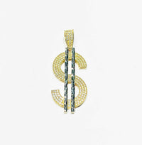 Dollar Sign CZ Pendant (14K)