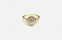 Diamond SunFlower Double Ring (14K).