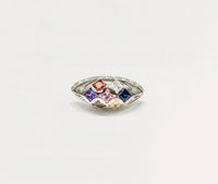 Multi-color Cocktail CZ Ring (14K).