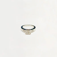 Diamond Square Double Ring (14K).