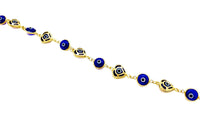 Evil Eyes Heart and Circle Bracelet (14K).