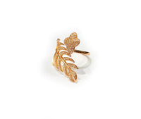 Butterfly and Leaf CZ Ring (Silver)