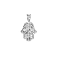 Marquise & Round Stone-set Hamsa Hand Pendant (Silver)