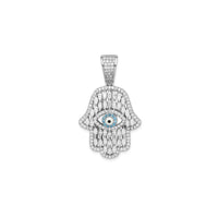 Marquise & Round Stone-set Hamsa Hand Pendant (Silver)