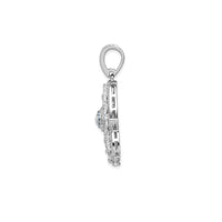 Marquise & Round Stone-set Hamsa Hand Pendant (Silver)