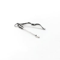 Antique-Finish Bow and Arrow Pendant (Silver) front - Popular Jewelry - New York
