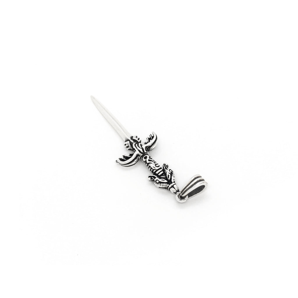 Antique-Finish Sword Pendant (Silver) – Popular J