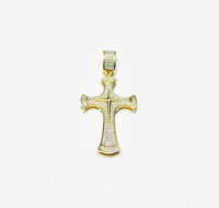 Diamond Cross Pattée Pendant (10K) front - Popular Jewelry - New York