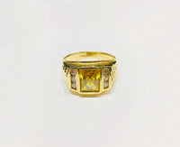 Square CZ Ring (14K).