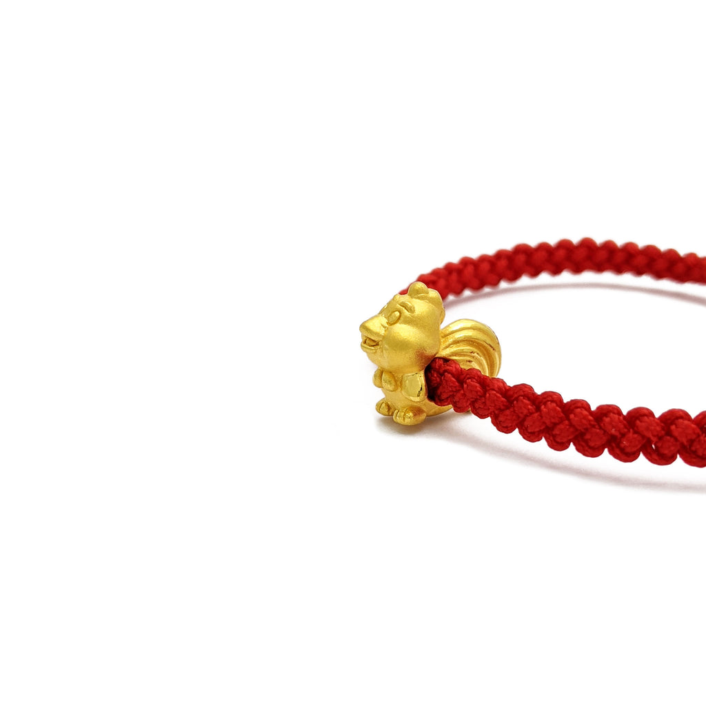 Little Ox Chinese Zodiac Red String Bracelet (24K) – Popular J