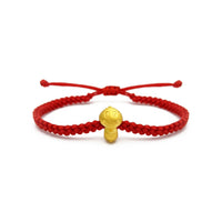 Little Snake Chinese Zodiac Red String Bracelet (24K) front - Popular Jewelry -New York