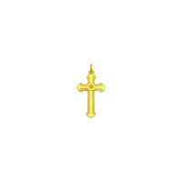 Flowered Budded Cross Pendant (24K) front - Popular Jewelry - New York