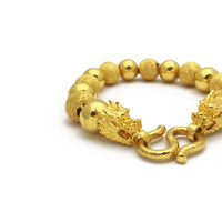 Dragon Laser Cut Ball Bracelet (24K) lock close-up - Popular Jewelry - New York