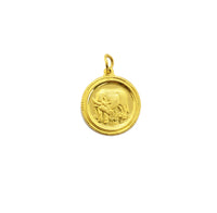 Ox Chinese Horoscope Medal Pendant (24K) front - Popular Jewelry - New York