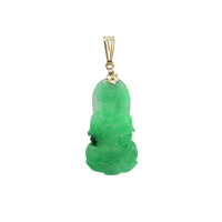 Guan Yin Goddess of Mercy Jade Pendant (14K)