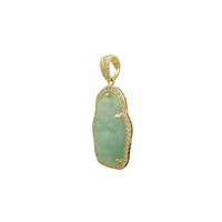 VS Diamond Laughing Buddha Jade Pendant (14K)