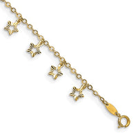 Dangling Star Anklet Bracelet (14K).