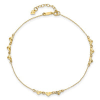 Hearts Anklet Bracelet (14K).