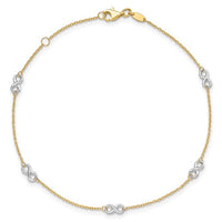 Two Tone Infinity Anklet Bracelet (14K)