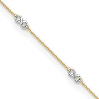 Two Tone Infinity Anklet Bracelet (14K)