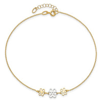 Two Tone Flower Anklet (14K)