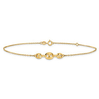 Puffy Mariner Anklet Bracelet (14K).