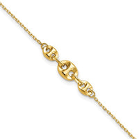 Puffy Mariner Anklet Bracelet (14K).