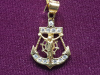 Jesus Anchor Pendant CZ 10K - Lucky Diamond 恆福珠寶金行 New York City 169 Canal Street 10013 Jewelry store Playboi Charlie Chinatown @luckydiamondny 2124311180