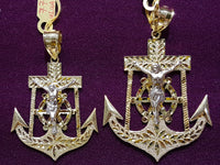 Two-Tone Jesus Anchor 10K - Lucky Diamond 恆福珠寶金行 New York City 169 Canal Street 10013 Jewelry store Playboi Charlie Chinatown @luckydiamondny 2124311180