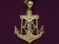 Two-Tone Jesus Anchor 10K - Lucky Diamond 恆福珠寶金行 New York City 169 Canal Street 10013 Jewelry store Playboi Charlie Chinatown @luckydiamondny 2124311180