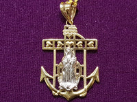 Virgin Mary Anchor Pendant 10K - Lucky Diamond 恆福珠寶金行 New York City 169 Canal Street 10013 Jewelry store Playboi Charlie Chinatown @luckydiamondny 2124311180