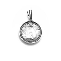 Antique-Finish Fleur de Lis Medallion Pendant (Silver) Popular Jewelry New York
