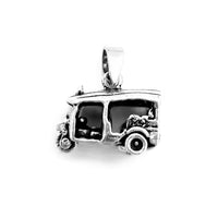 Antique-Finish Three Wheels Motor-Taxi Pendant (Silver) Popular Jewelry New York