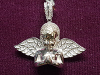 Iced-Out Praying Half Angel Pendant Silver - Lucky Diamond 恆福珠寶金行 New York City 169 Canal Street 10013 Jewelry store Playboi Charlie Chinatown @luckydiamondny 2124311180