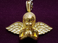 Iced-Out Praying Half Angel Pendant Silver - Lucky Diamond 恆福珠寶金行 New York City 169 Canal Street 10013 Jewelry store Playboi Charlie Chinatown @luckydiamondny 2124311180