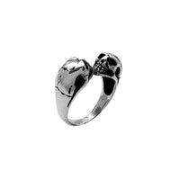 Antique-Finish Skull Heads Ring (Silver) Popular Jewelry New York