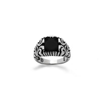 Antique-Finish Filigree Black Onyx Ring (Silver) Popular Jewelry New York