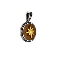 Antique-Finish Star Silver & Mahogany Medallion Pendant Popular Jewelry New York