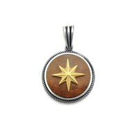 Antique-Finish Star Silver & Mahogany Medallion Pendant Popular Jewelry New York
