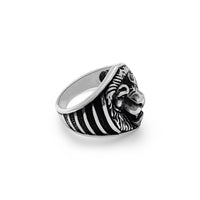 Antique Finish Lion Head Ring (Silver) Popular Jewelry New York