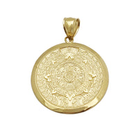 Aztec Sun Calendar Pendant (14K) 14 Karat Yellow Gold, Popular Jewelry New York