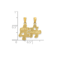 Break Apart Puzzle Pieces "Best Friends" Pendant (14K)