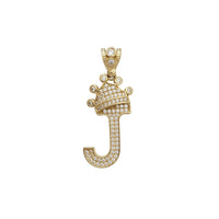 Icy Crowned Initial Letter Pendant (14K)