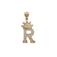 Icy Crowned Initial Letter Pendant (14K)