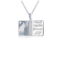 Book "We are together forever" Necklace (Silver)