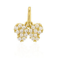 Iced-Out Butterfly CZ Pendant (14K)