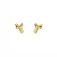 Baby Footprint Stud Earrings (14K)