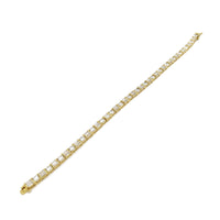 Baguette-Round Cut Tennis Bracelet CZ (14K).