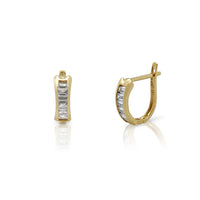 Bar Channel Setting Huggie Earrings (14K) Popular Jewelry New York