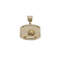 Basketball & Hoop CZ Pendant 3 (14K)